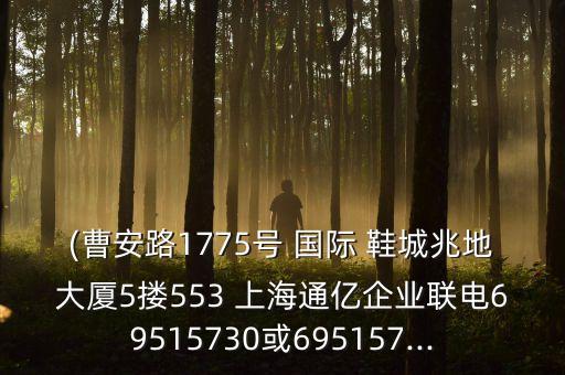 (曹安路1775號 國際 鞋城兆地大廈5摟553 上海通億企業(yè)聯(lián)電69515730或695157...