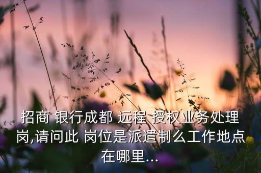 招商 銀行成都 遠(yuǎn)程 授權(quán)業(yè)務(wù)處理崗,請問此 崗位是派遣制么工作地點(diǎn)在哪里...