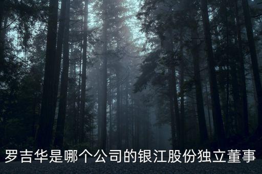 羅吉華是哪個公司的銀江股份獨(dú)立董事