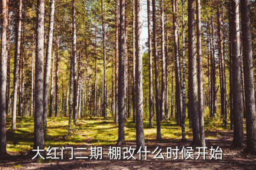 大紅門二期 棚改什么時(shí)候開(kāi)始