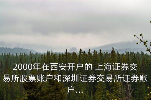 2000年在西安開戶的 上海證券交易所股票賬戶和深圳證券交易所證券賬戶...