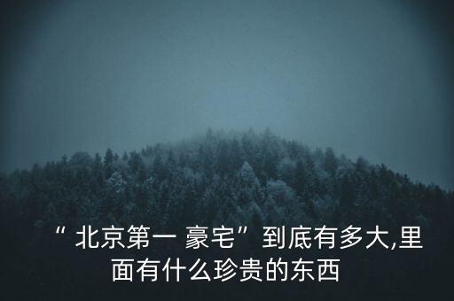 “ 北京第一 豪宅”到底有多大,里面有什么珍貴的東西