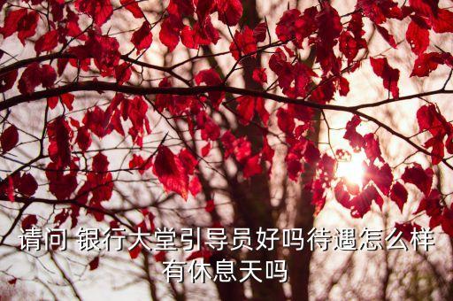 請(qǐng)問(wèn) 銀行大堂引導(dǎo)員好嗎待遇怎么樣有休息天嗎