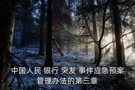 中國人民 銀行 突發(fā) 事件應(yīng)急預(yù)案管理辦法的第三章