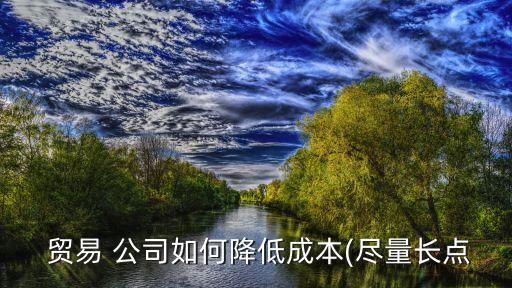  貿(mào)易 公司如何降低成本(盡量長(zhǎng)點(diǎn)