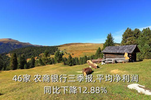 46家 農(nóng)商銀行三季報(bào),平均凈利潤(rùn)同比下降12.88%