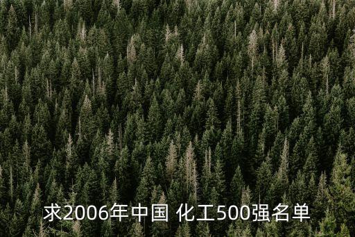 求2006年中國 化工500強名單