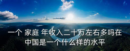 一個 家庭 年收入二十萬左右多嗎在中國是一個什么樣的水平