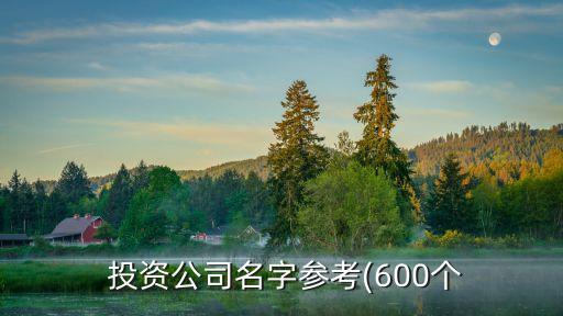  投資公司名字參考(600個(gè)