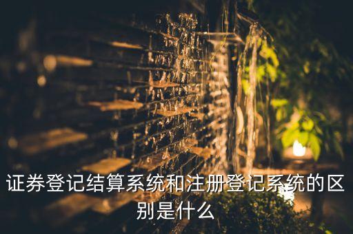 證券登記結(jié)算系統(tǒng)和注冊登記系統(tǒng)的區(qū)別是什么