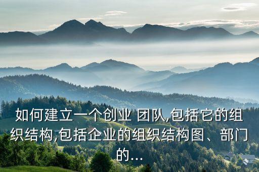 如何建立一個(gè)創(chuàng)業(yè) 團(tuán)隊(duì),包括它的組織結(jié)構(gòu),包括企業(yè)的組織結(jié)構(gòu)圖、部門(mén)的...