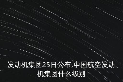 航空發(fā)動(dòng)機(jī)集團(tuán)25日公布,中國(guó)航空發(fā)動(dòng)機(jī)集團(tuán)什么級(jí)別