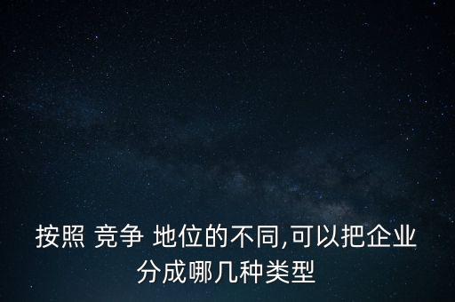 按照 競爭 地位的不同,可以把企業(yè)分成哪幾種類型