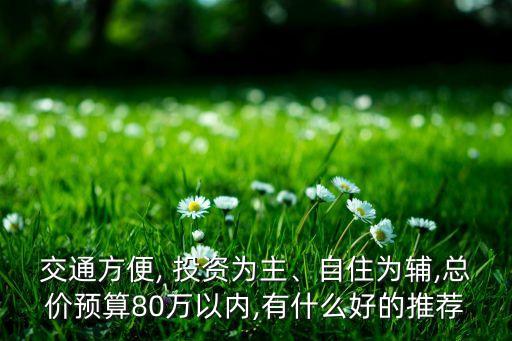 交通方便, 投資為主、自住為輔,總價預(yù)算80萬以內(nèi),有什么好的推薦