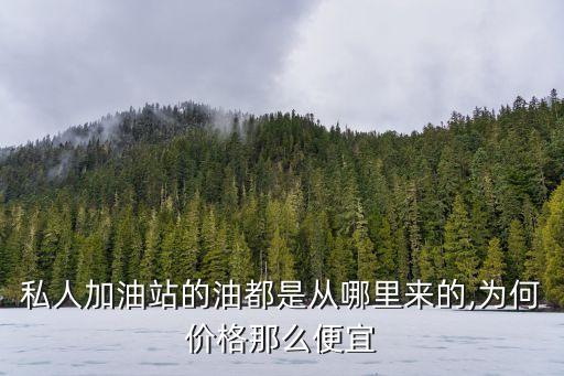 私人加油站的油都是從哪里來的,為何價格那么便宜