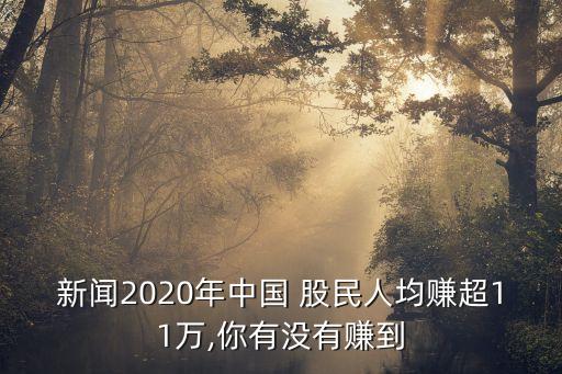 新聞2020年中國 股民人均賺超11萬,你有沒有賺到