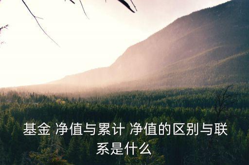  基金 凈值與累計 凈值的區(qū)別與聯(lián)系是什么