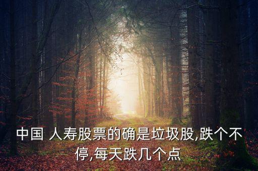 中國(guó) 人壽股票的確是垃圾股,跌個(gè)不停,每天跌幾個(gè)點(diǎn)