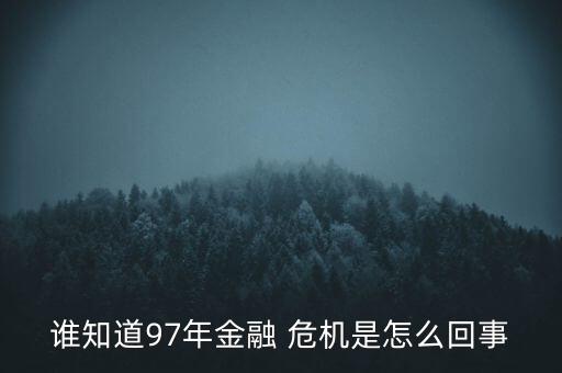 誰知道97年金融 危機(jī)是怎么回事