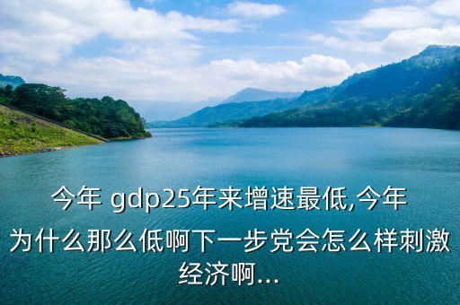 今年 gdp25年來增速最低,今年為什么那么低啊下一步黨會怎么樣刺激經濟啊...