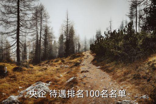 央企 待遇排名100名名單