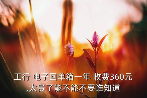 工行 電子回單箱一年 收費360元,太貴了能不能不要誰知道