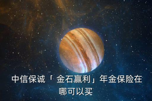  中信保誠「 金石贏利」年金保險在哪可以買