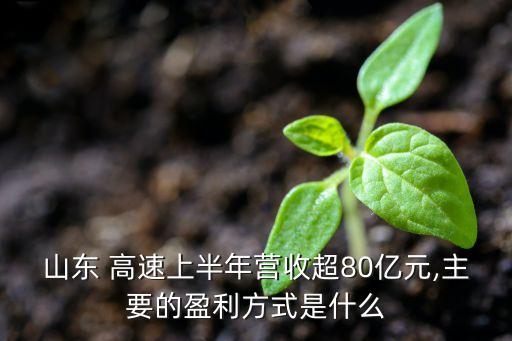 山東 高速上半年營收超80億元,主要的盈利方式是什么