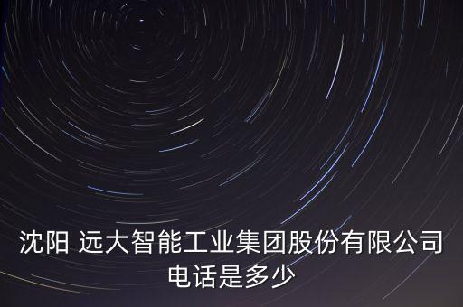 沈陽 遠(yuǎn)大智能工業(yè)集團股份有限公司電話是多少