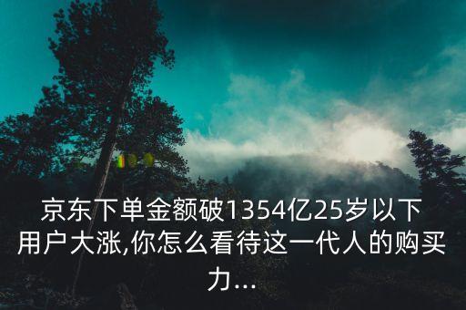 京東下單金額破1354億25歲以下用戶大漲,你怎么看待這一代人的購(gòu)買力...