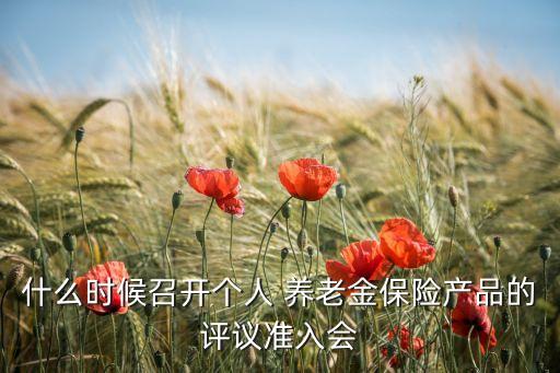 什么時候召開個人 養(yǎng)老金保險產(chǎn)品的評議準入會