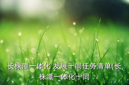 長(zhǎng)株潭一體化 發(fā)展十同任務(wù)清單(長(zhǎng)株潭一體化十同