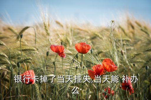  銀行卡掉了當(dāng)天掛失,當(dāng)天能 補(bǔ)辦么