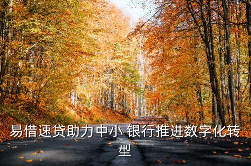 易借速貸助力中小 銀行推進(jìn)數(shù)字化轉(zhuǎn)型