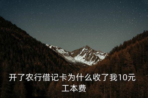 開了農(nóng)行借記卡為什么收了我10元 工本費(fèi)