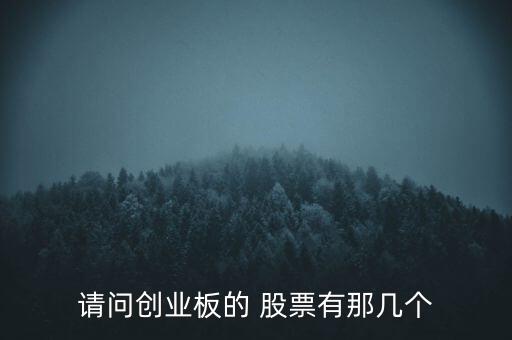 請(qǐng)問(wèn)創(chuàng)業(yè)板的 股票有那幾個(gè)