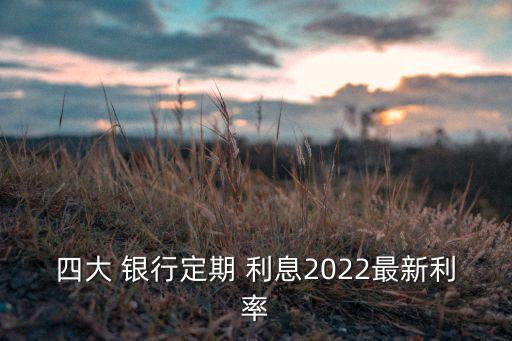 四大 銀行定期 利息2022最新利率