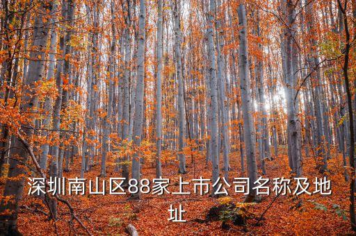  深圳南山區(qū)88家上市公司名稱及地址