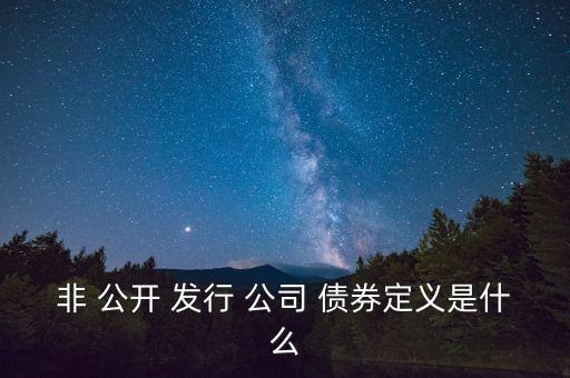 非 公開 發(fā)行 公司 債券定義是什么