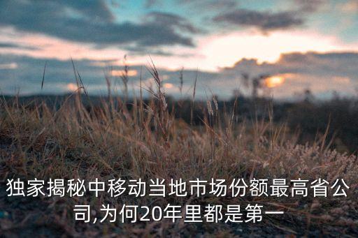 獨家揭秘中移動當(dāng)?shù)厥袌龇蓊~最高省公司,為何20年里都是第一