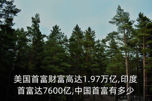 美國(guó)首富財(cái)富高達(dá)1.97萬(wàn)億,印度首富達(dá)7600億,中國(guó)首富有多少