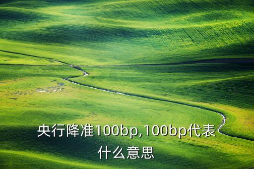 央行降準(zhǔn)100bp,100bp代表什么意思