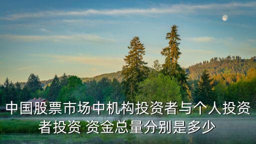 中國股票市場中機構(gòu)投資者與個人投資者投資 資金總量分別是多少