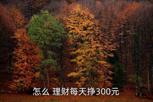 怎么 理財每天掙300元