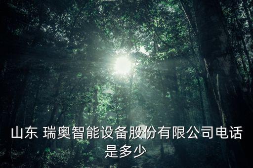 山東 瑞奧智能設(shè)備股份有限公司電話(huà)是多少