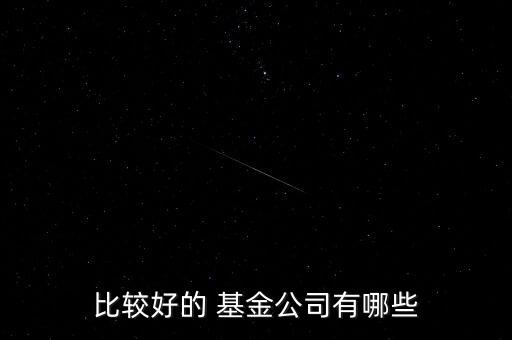 比較好的 基金公司有哪些