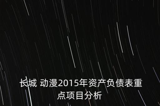  長(zhǎng)城 動(dòng)漫2015年資產(chǎn)負(fù)債表重點(diǎn)項(xiàng)目分析