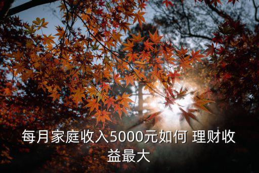 每月家庭收入5000元如何 理財(cái)收益最大