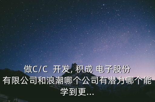 做C/C  開發(fā), 積成 電子股份有限公司和浪潮哪個(gè)公司有潛力哪個(gè)能學(xué)到更...