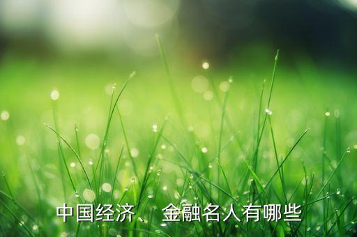 中國經(jīng)濟(jì)、 金融名人有哪些